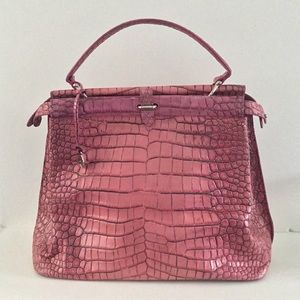 dooney & bourke pink crocodile bag